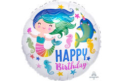 Foil Balloon - "HAPPY Birthday" - Colourful Ocean Fun - 45 cm